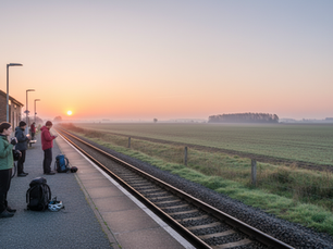 Founder in the regions at a train station waiting for capital to arrive