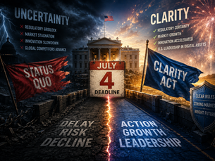 White House is targeting July 4 for Senate passage of the Digital Asset Market Clarity Act.