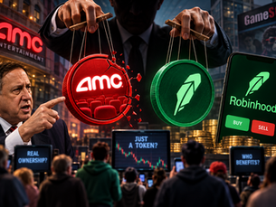 Illustration of the dispute between AMC and Robinhood over AMC stock tokens