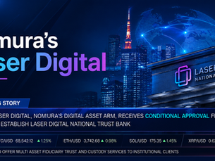The institutional custody race in digital assets has a significant new entrant. Laser Digital, the digital asset subsidiary of Japanese banking group Nomura, has received conditional approval from the US Office of the Comptroller of the Currency to establish Laser Digital National Trust Bank, a de novo national trust bank that will provide multi asset fiduciary trust and custody services to institutional clients. It is the first time a subsidiary of a Japanese financial institution has secured this kind of US approval, and it tells UK founders and investors something important about where the digital asset market is heading: the world's largest traditional finance houses are no longer experimenting at the edges. They are applying for banking charters.
