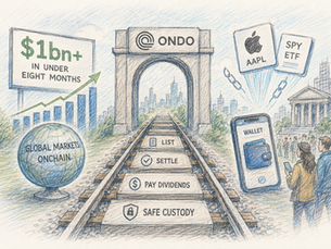 A tokenised version of an Apple share is not, on its own, a story that should keep a UK founder awake. What should hold their attention is the plumbing being built to carry it. The infrastructure that can list public stocks onchain, settle them, pay their dividends and hold them safely is the same infrastructure that private company equity, including startup equity, will one day depend on. And that plumbing is suddenly being laid at speed. Ondo Finance said this month that its Global Markets platform has passed $1bn in total value locked across tokenised stocks and exchange traded funds. It claims to be the first tokenised equity platform to reach that mark, and it did so in under eight months. Growth at that pace tells you the demand was waiting for the product, not the other way round. The distribution is moving just as quickly. On 12 June the self-custody wallet company Exodus switched on Exodus Markets in partnership with Ondo, putting more than 200 tokenised stocks, ETFs and
