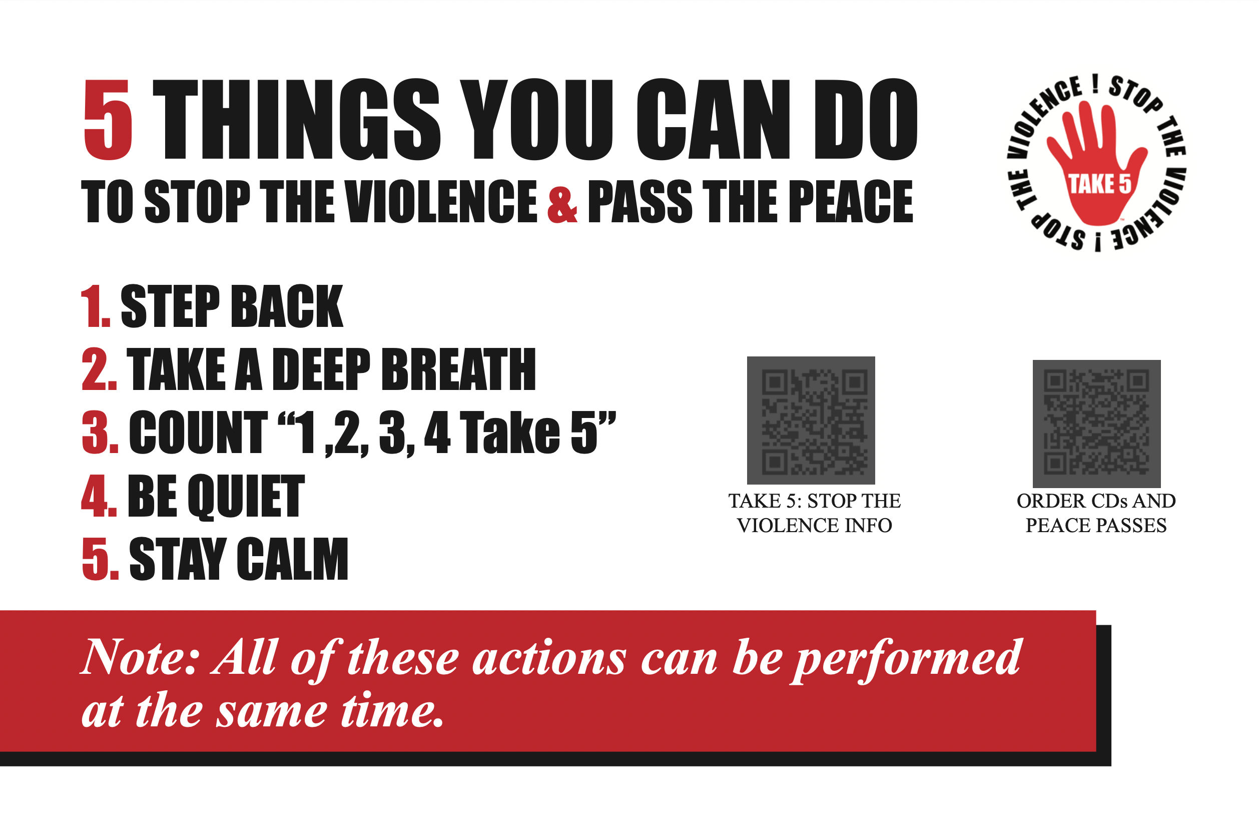 TAKE 5 PEACE PASS