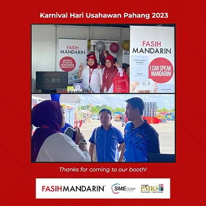 Fasih Mandarin booth at Karnival Usahawan Pahang 2023