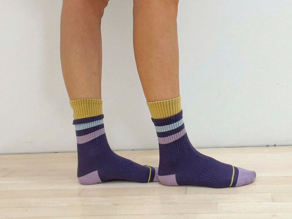 Thumbnail: UpBeat Crew Purple Layered Sock