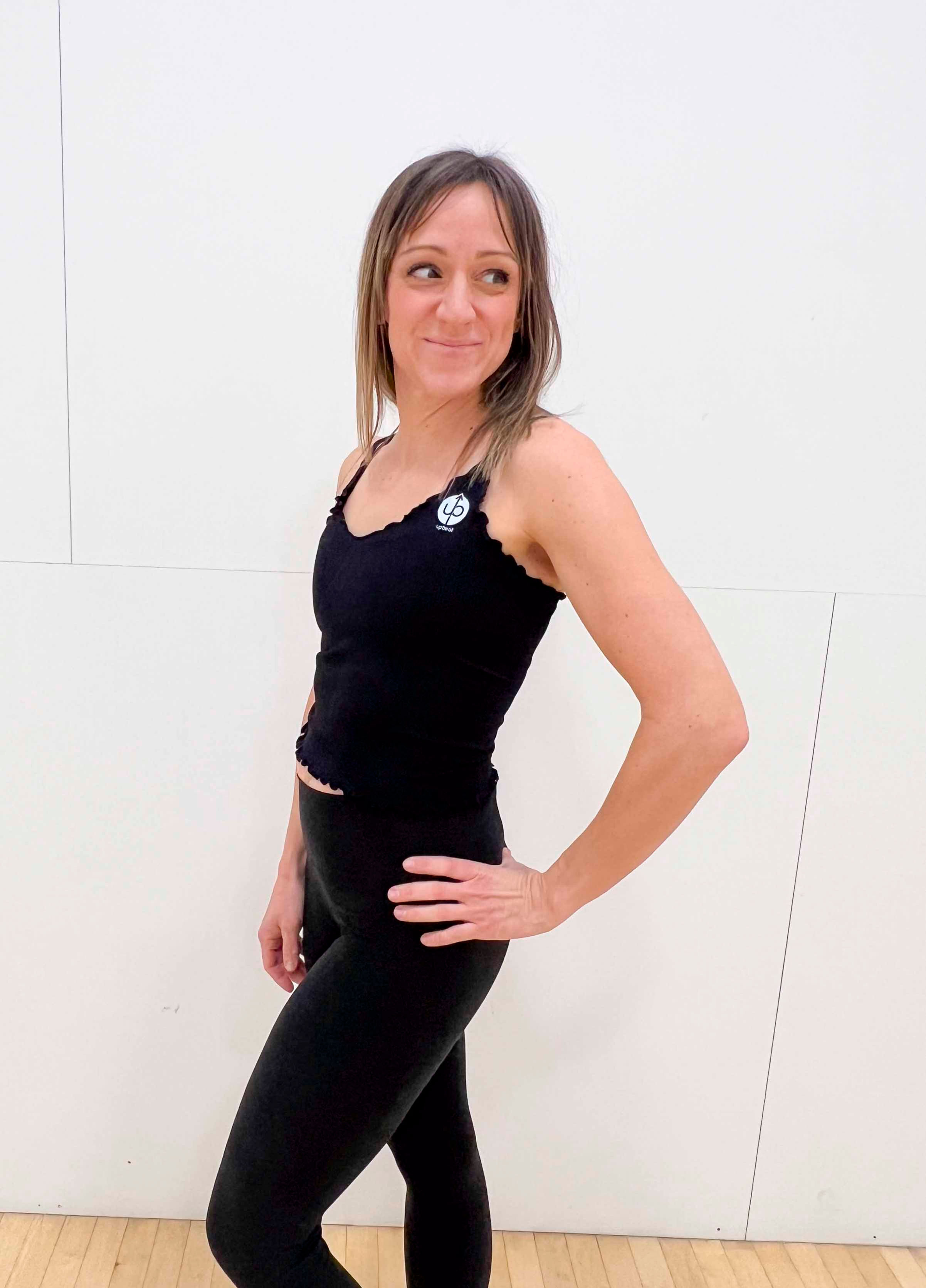 Black UpBeat Ruffle Crop Tank