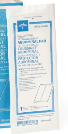 TAMPON ABD 8 x 10 po STÉRILE