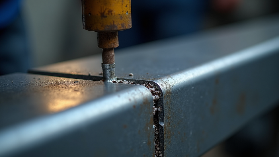 Close-up view of aluminum welding joint showing clean bead