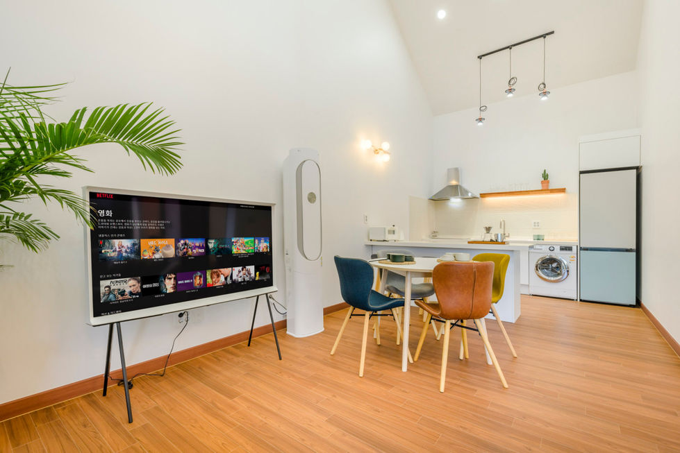 Wooden house living room finish