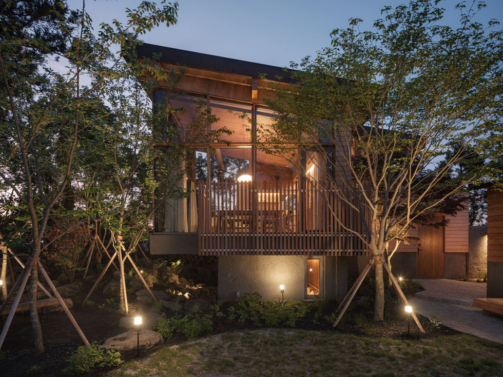 Exterior of wooden house