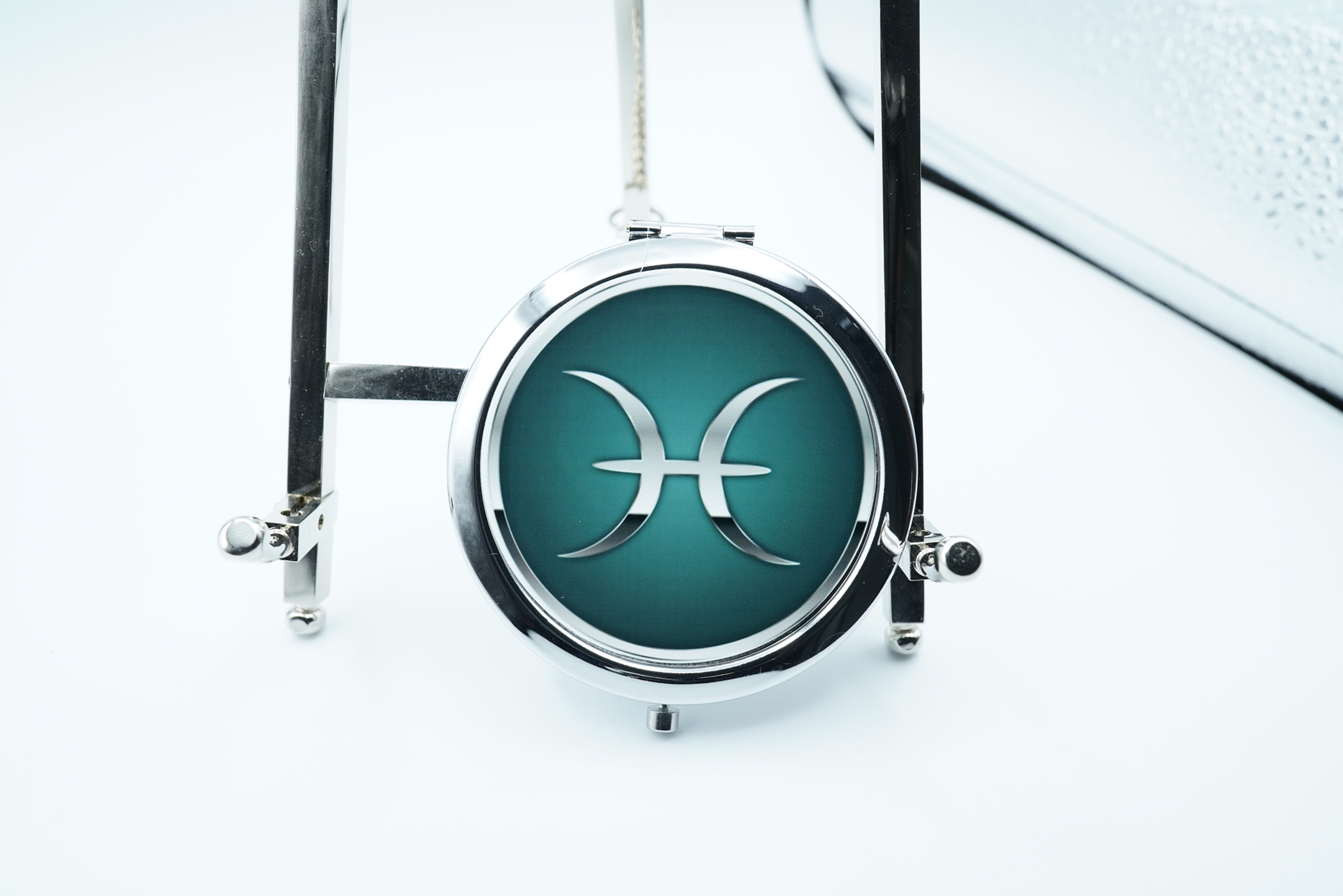 Personalised Premium Mirror Pisces Birth Sign Silver Finish Bridesmaid Gift, Tha