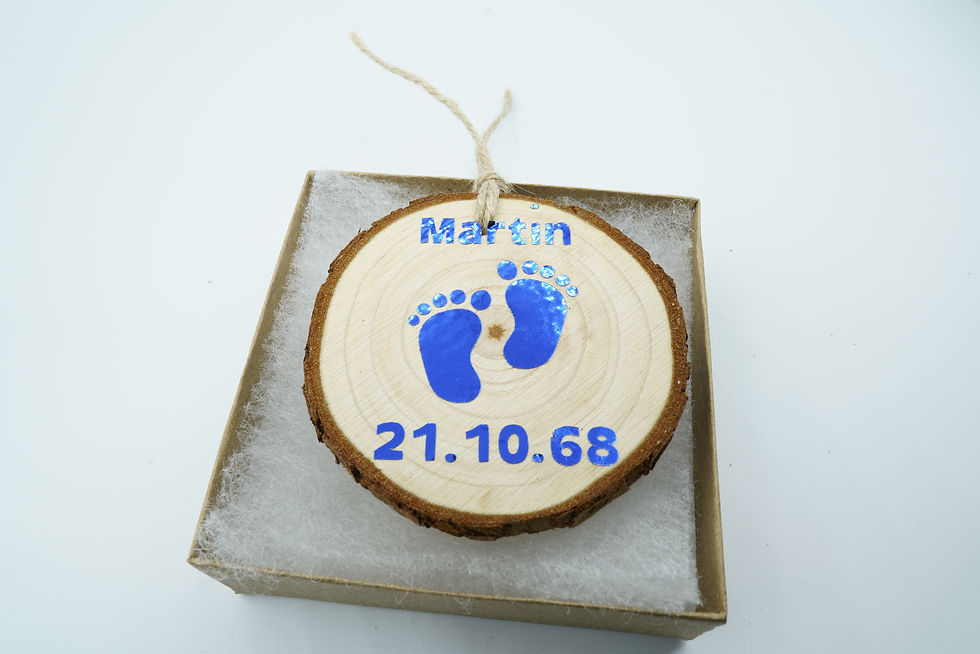 Thumbnail: Natural Pine Wooden Personalised Disc Slices Ornament 2 Sided