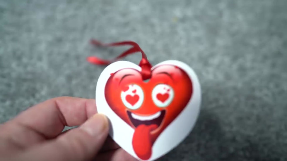 Thumbnail: 3" Metal Heart Shape Fun Valentines Hanging Ornament Custom Personalised 2 Sided