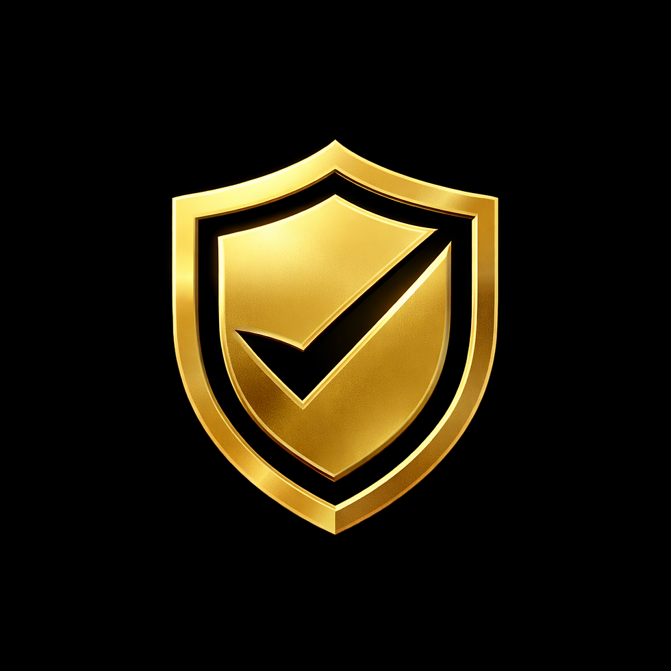 Shield with check mark representing reliable service
