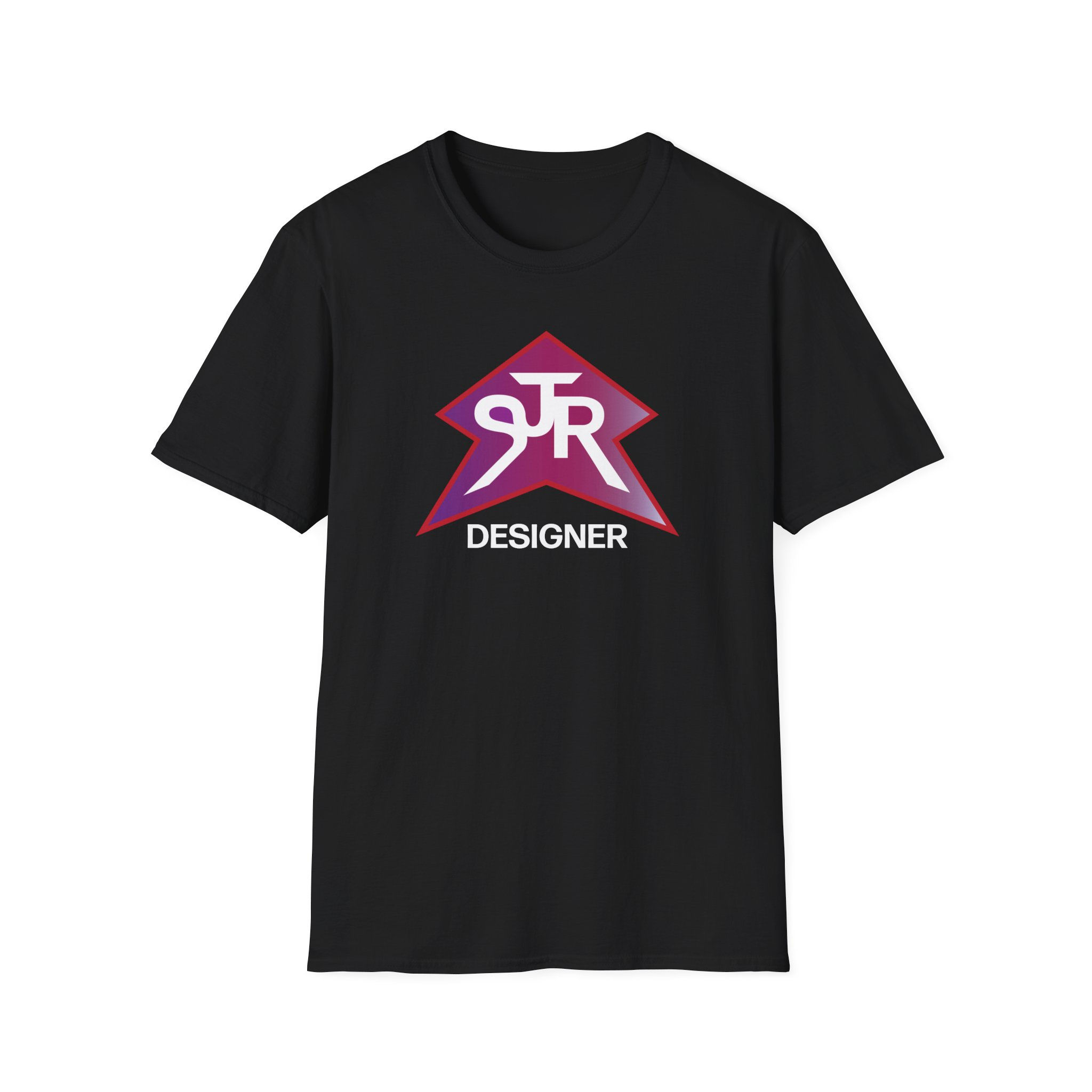 SJR Designer Star Black Graphic Tee Purple/Red Gradient