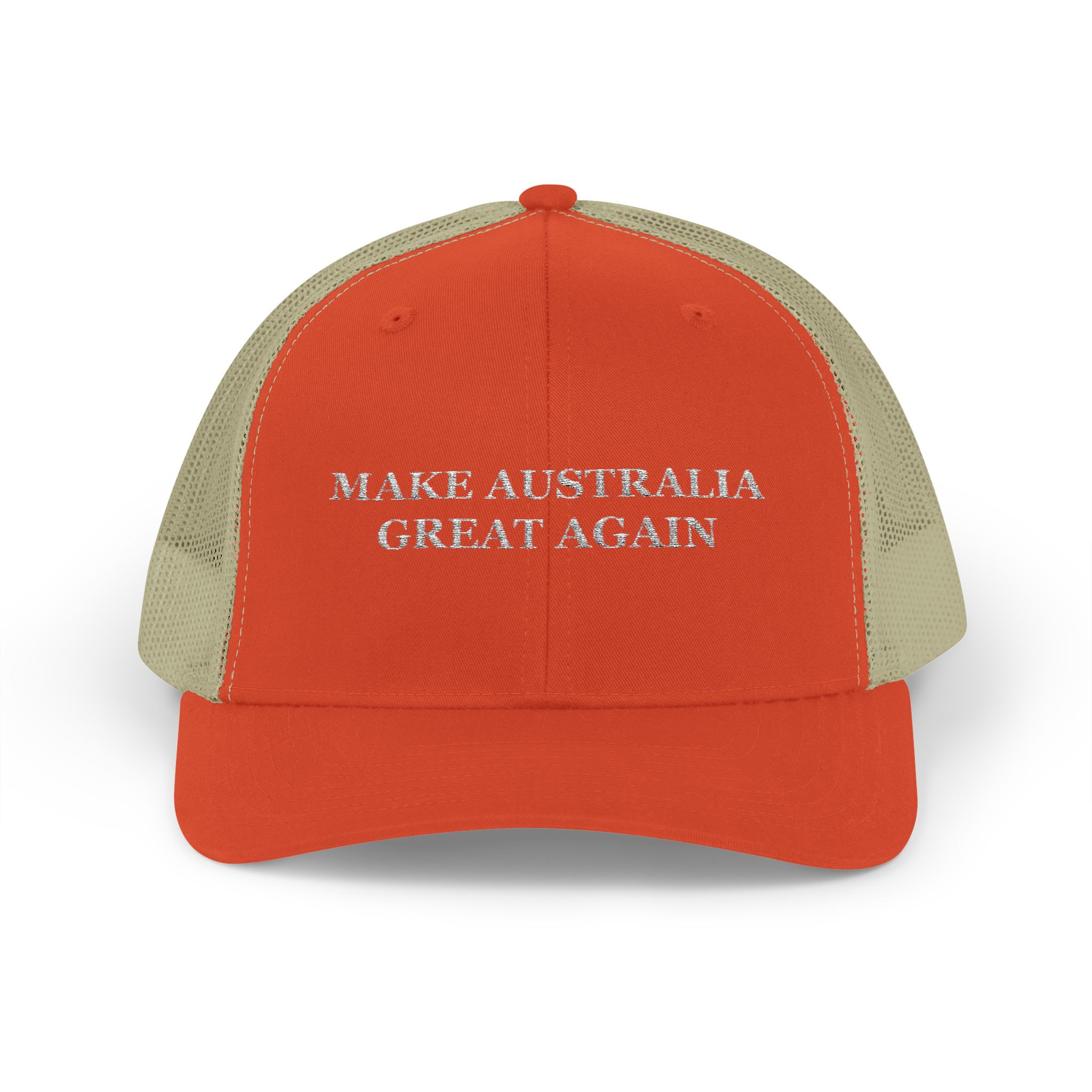 MAKE AUSTRALIA GREAT AGAIN ORANGE TRUCKER CAP