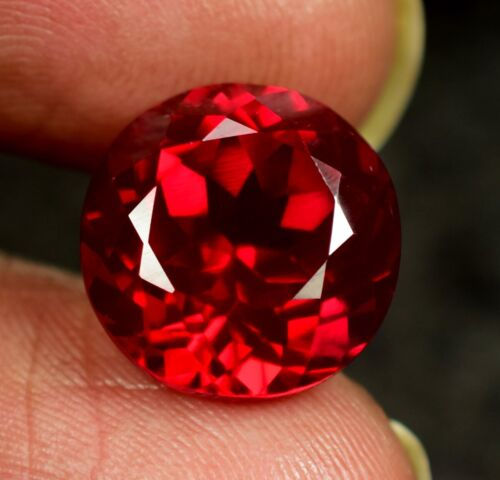 Thumbnail: 10.10 CT NATURAL MOZAMBIQUE BLOOD RED RUBY CERTIFIED ROUND GEMSTONE