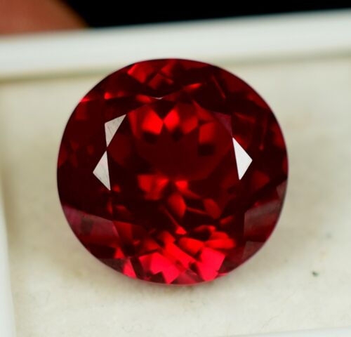 Thumbnail: 10.10 CT NATURAL MOZAMBIQUE BLOOD RED RUBY CERTIFIED ROUND GEMSTONE