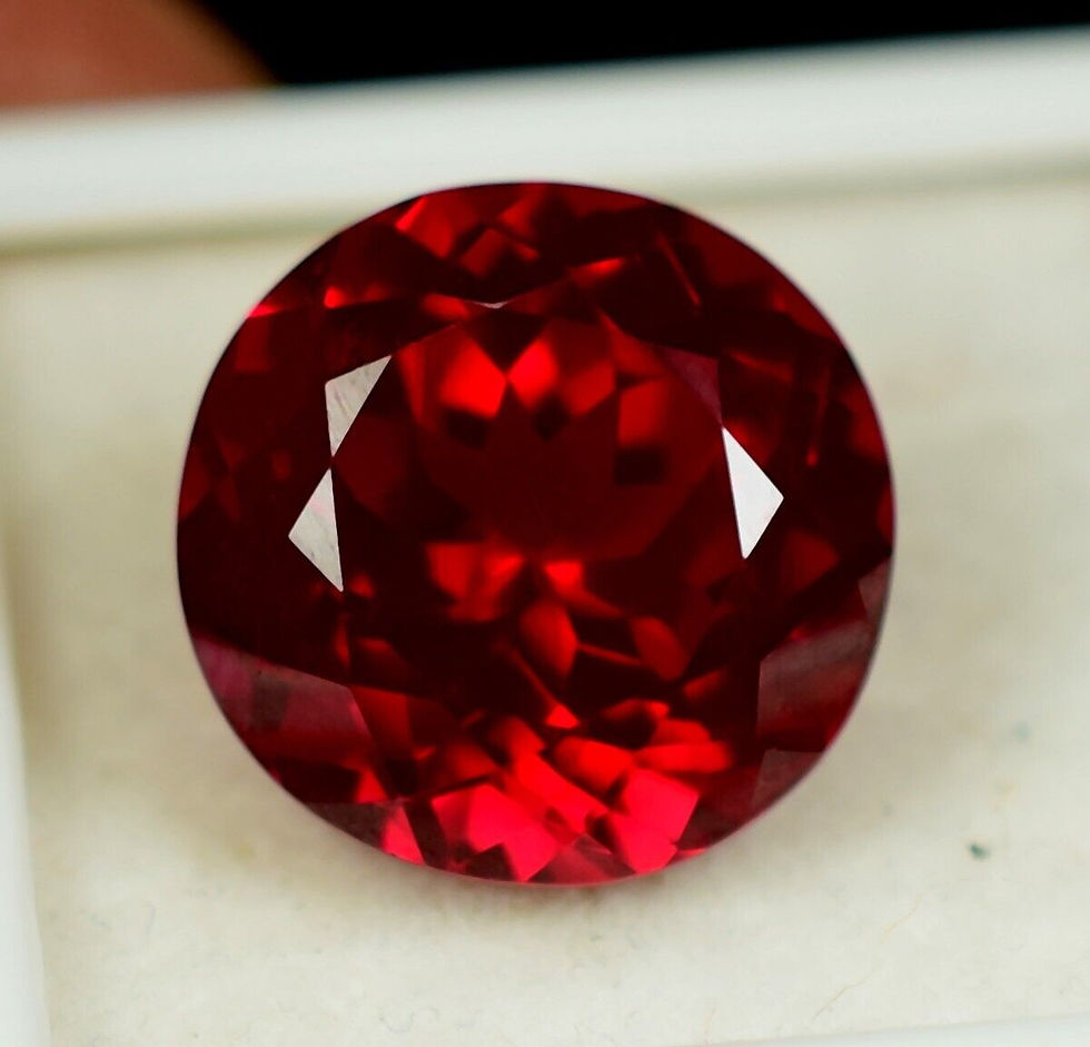 Thumbnail: 10.10 CT NATURAL MOZAMBIQUE BLOOD RED RUBY CERTIFIED ROUND GEMSTONE