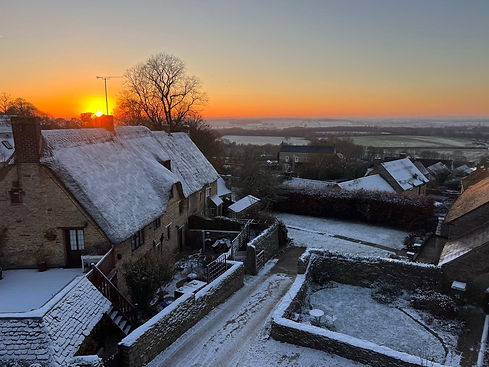 snowy view of Aynho countryside