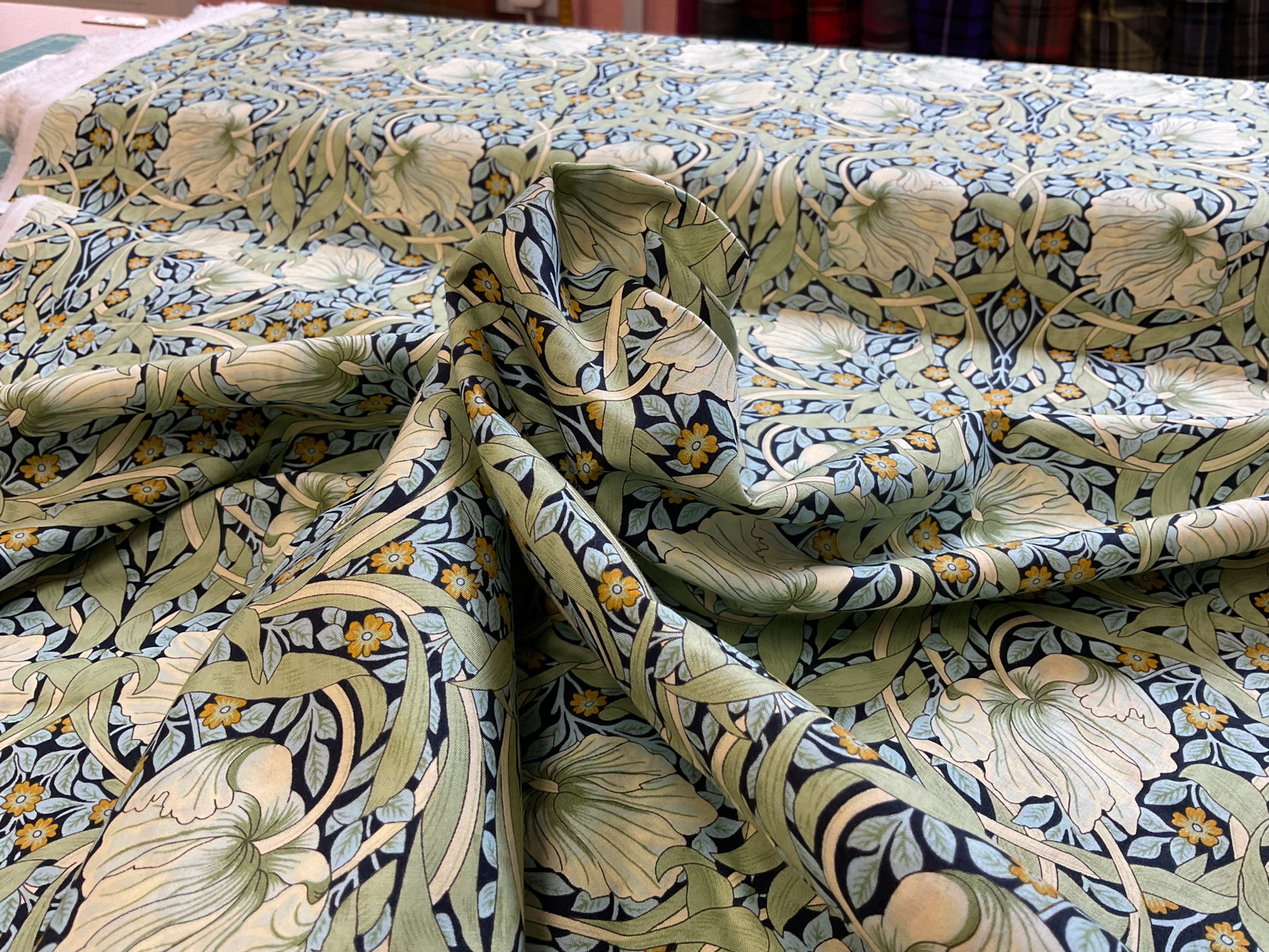 Cotton Lawn Green William Morris - SI0134B