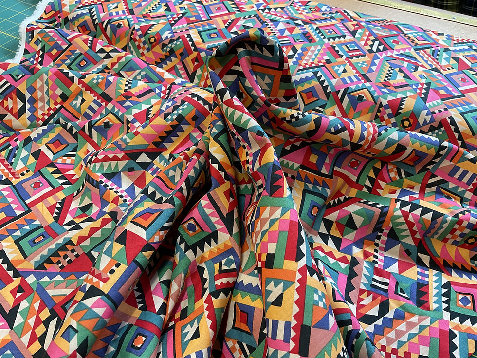 Cotton Lawn Multi Geometric - SI0233B