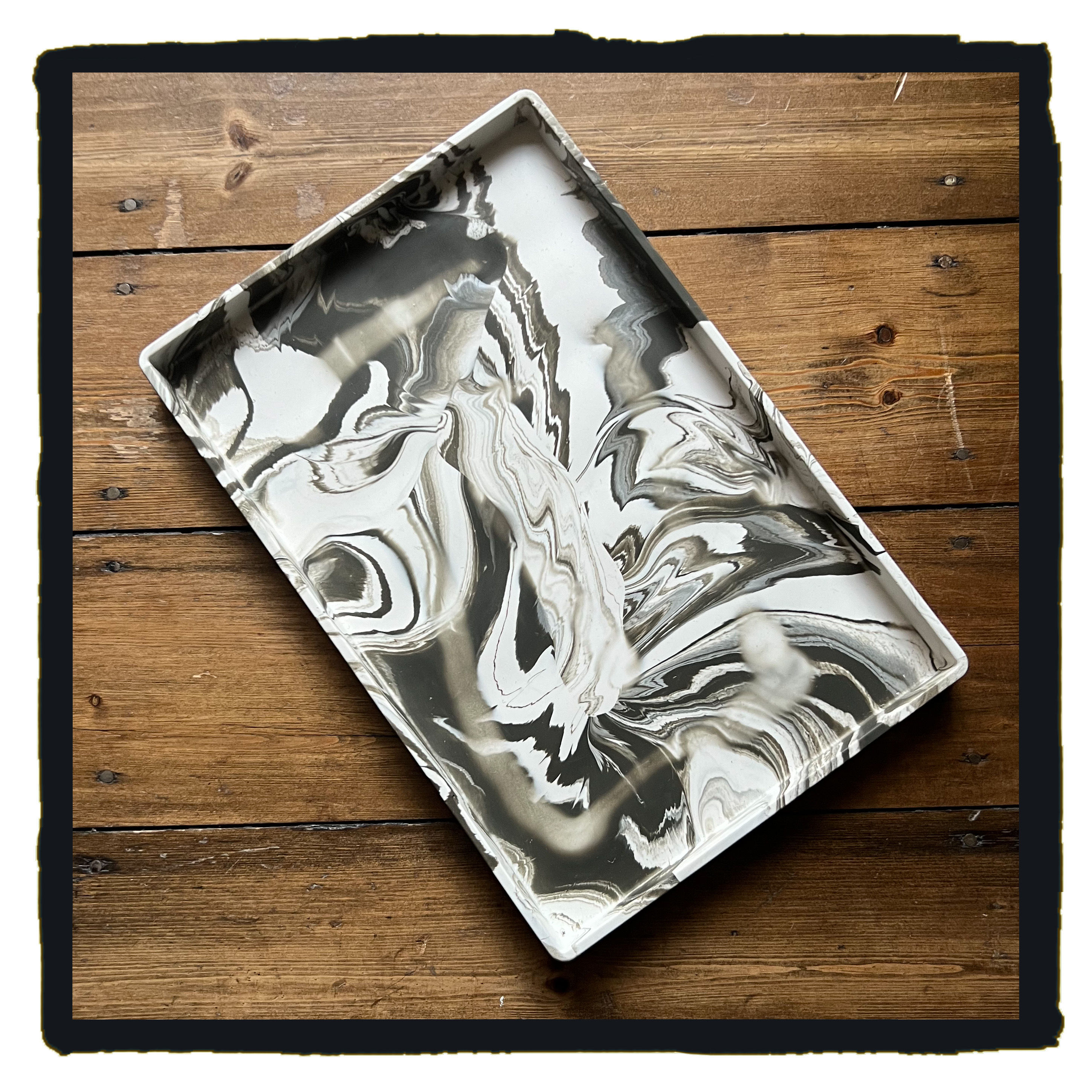 Rectangular Marbled Tray (Stone)