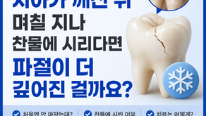 치아가 깨진 뒤 처음에는 안 아팠는데 며칠 지나 찬물에 시리기 시작했다면 파절이 더 깊어진 걸까요? 김해 외동 미소치과에서 알려드립니다.
