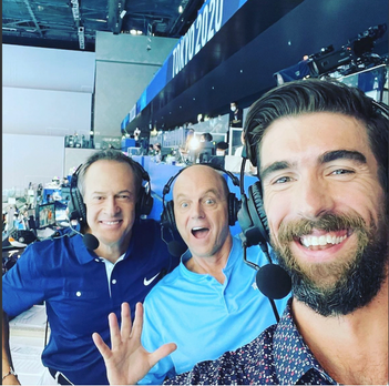 Dan Hicks, Rowdy Gaines, Michael Phelps - NBC Olympic Coverage