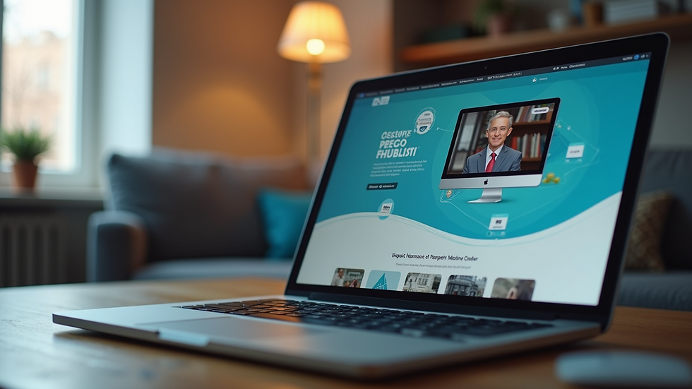 Close-up view of a laptop screen displaying targeted ad campaigns