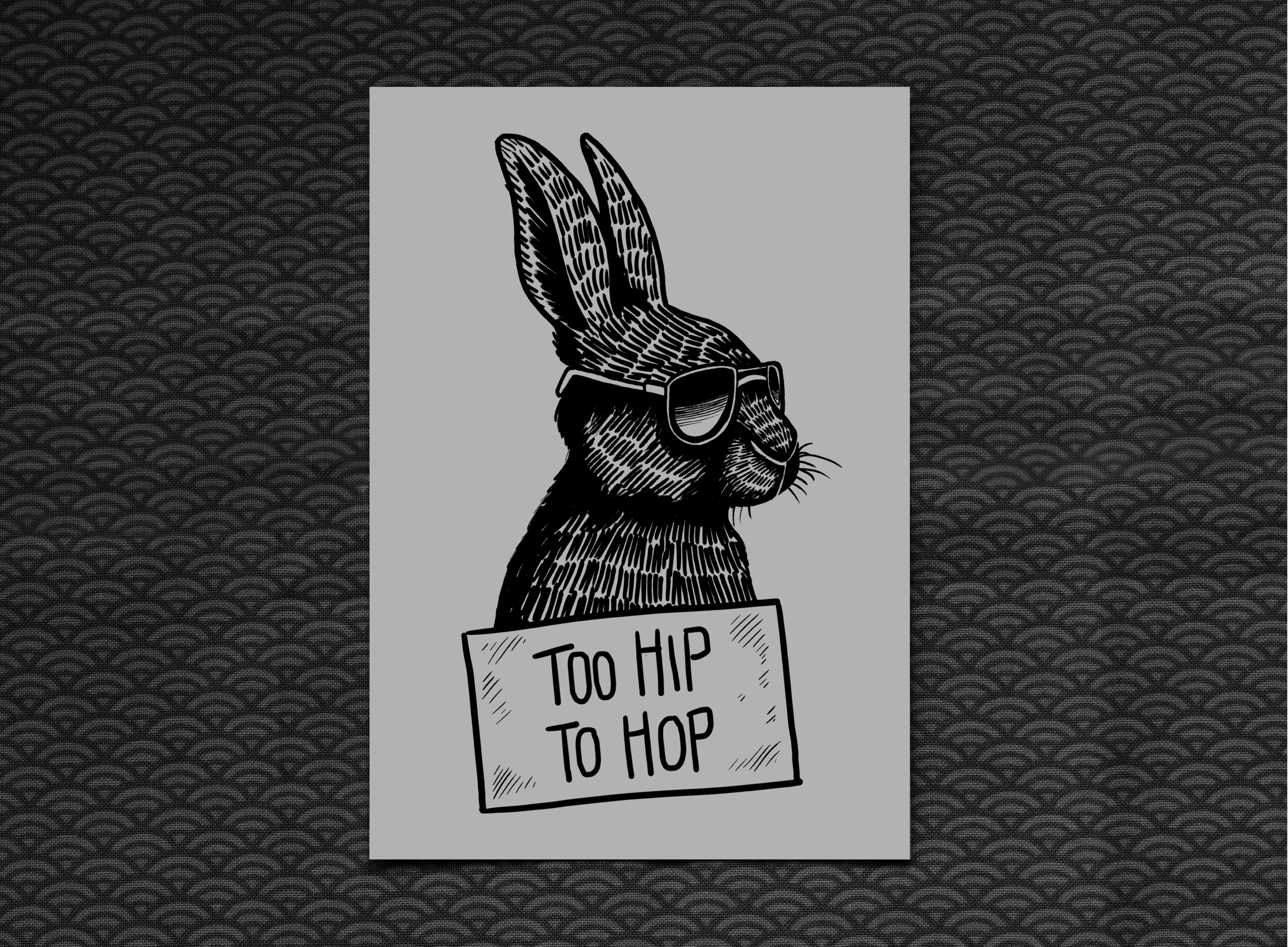 Postcard "Too Hip To Hop"