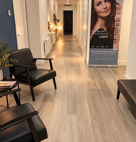 Reception and waiting area at CUC Medical & Aesthetics in Caragh, Co. Kildare