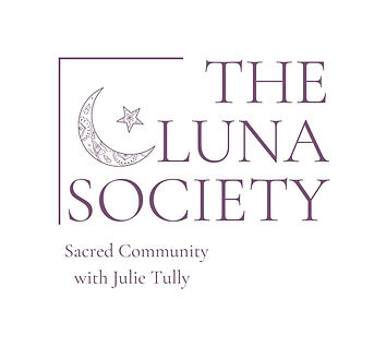 purple text saying the luna society next to a moon