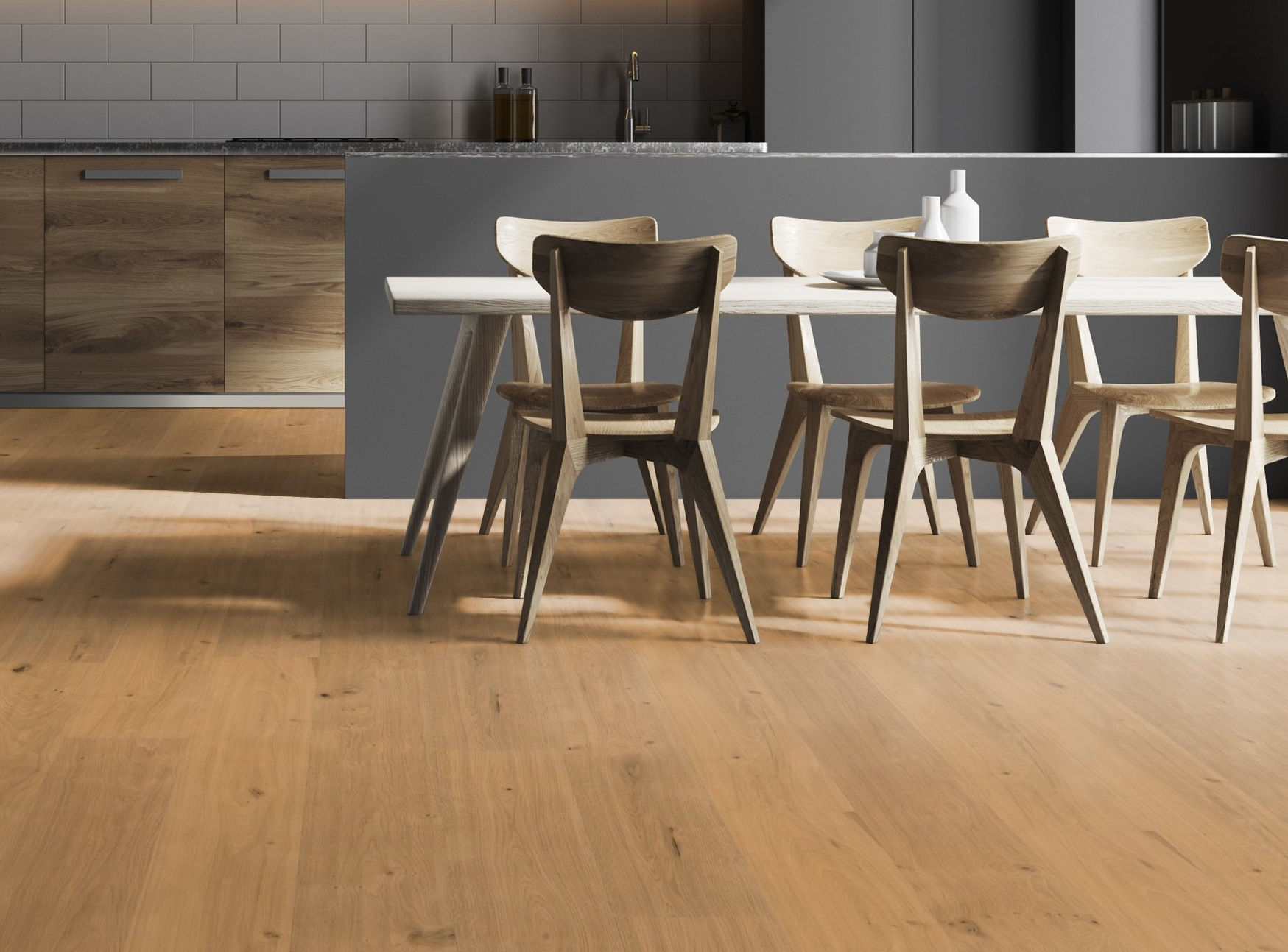 1028 - Maxiplancia Rovere SCHIARITA, Spazzolata Oliata, 15x190x1850/4mm, Clic