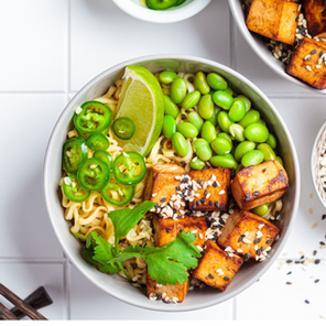 Cold Peanut Tofu Noodle Bowl