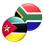 Mozambique and South Africa Flags