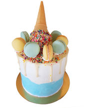 Kids cake with cone in pink or blue from Stentons Cakes