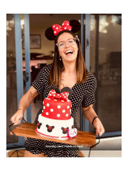 Two-tier Minnie Mouse birthday cake by Stentons Cakes in Gold Coast, perfect for kids’ celebrations and custom cake orders.