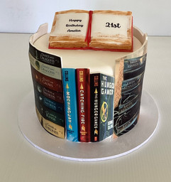 Book themed cake, handcrafted by Stentons Cakes on the Gold Coast, perfect for book lovers and special occasions.