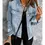 Thumbnail: Lapel Distressed Raw Hem Buttons Denim Jacket