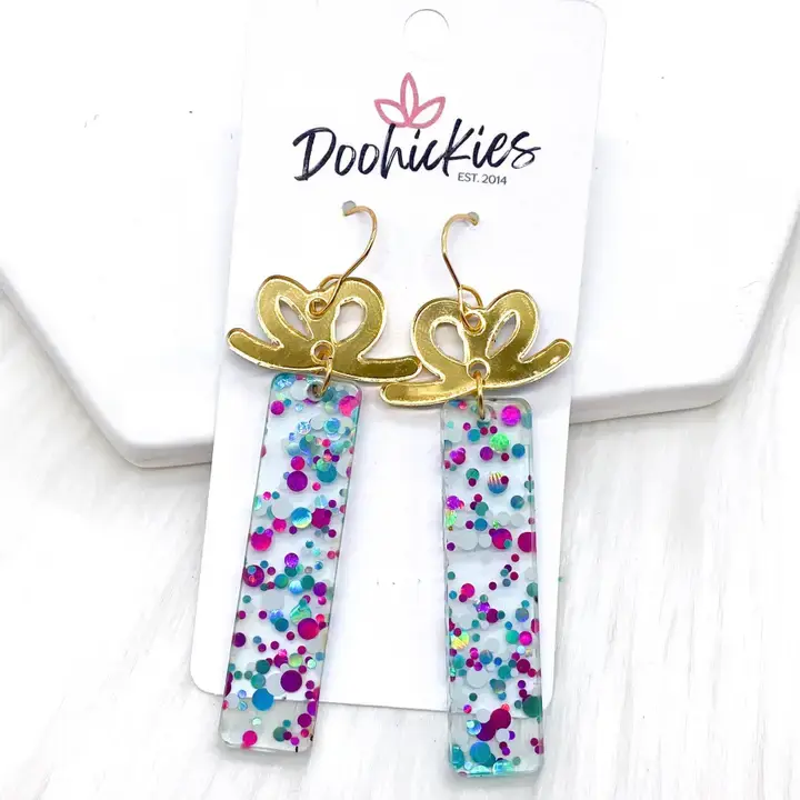 Thumbnail: Teal Confetti Presents -Birthday Earrings