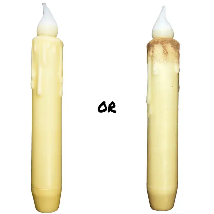 7" Plain Cream Led Battery Operated Timer Candle