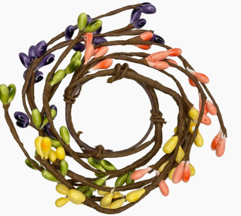 1.5 in Spring Pip Berry Candle Ring Wreath