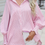 Thumbnail: Smocked Cuffed Boyfriend Shirt