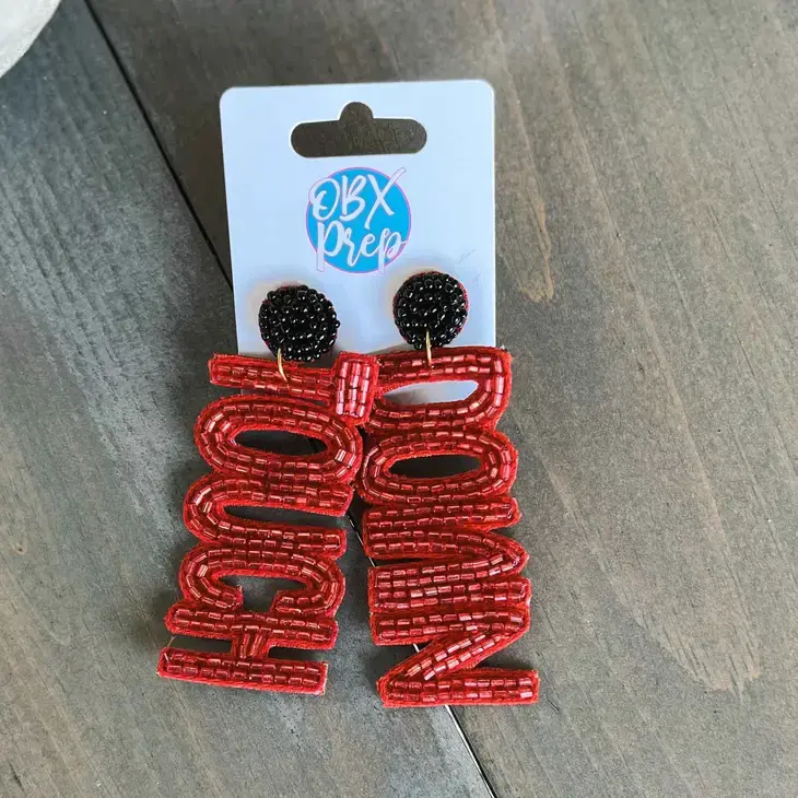 Touchdown Seed Beaded Earrings
