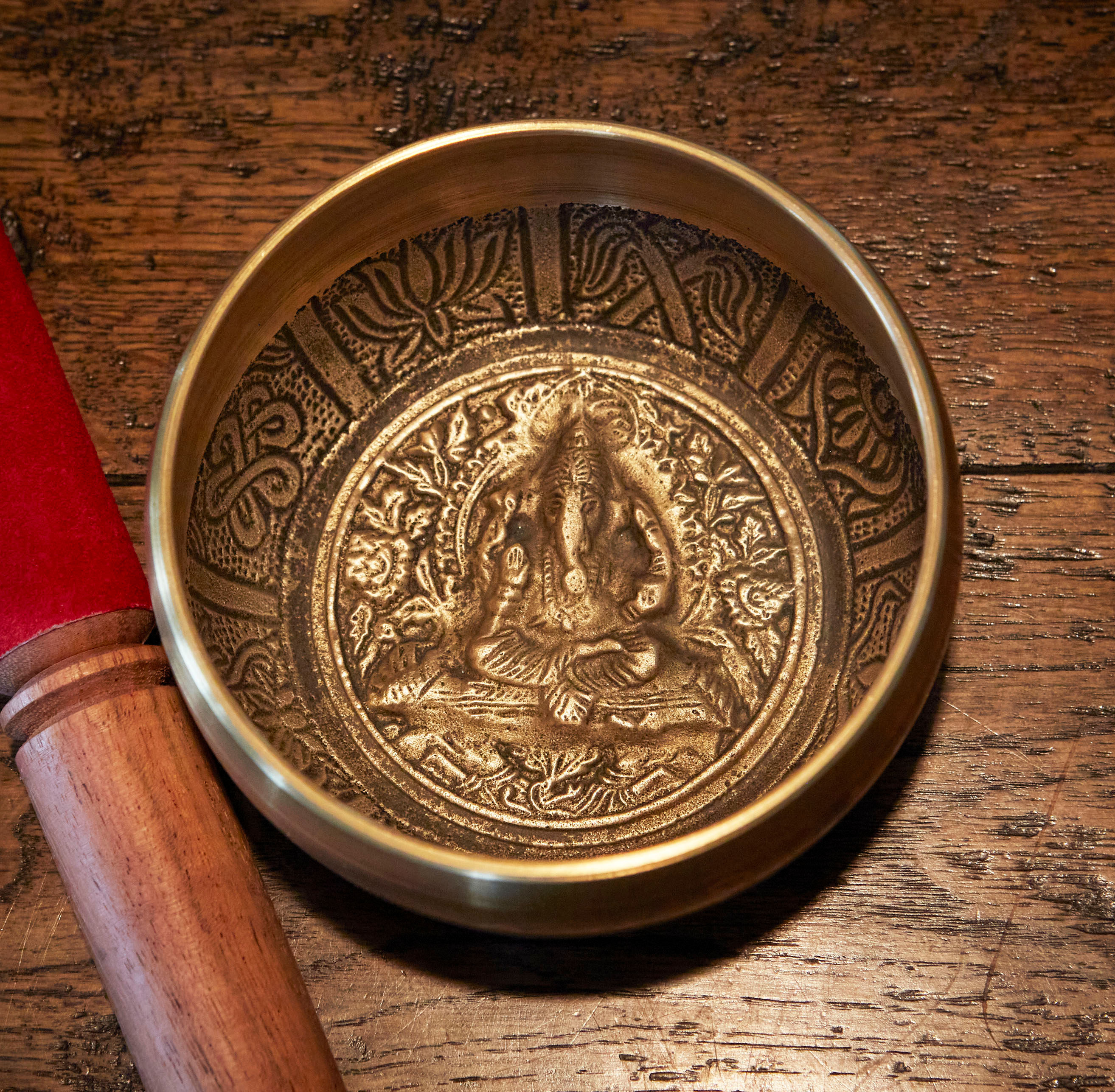 Tibetan Singing Bowl - Ganesh Design - 11cm