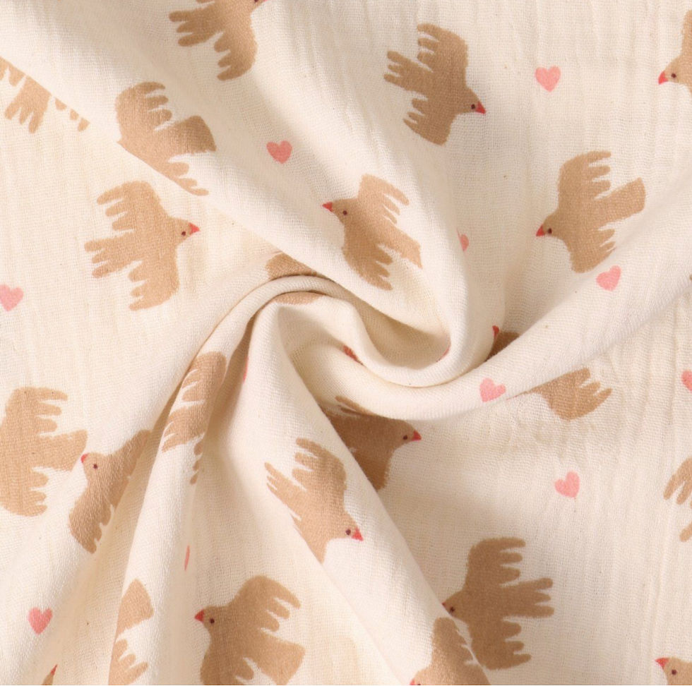 Miniature : Couverture bébé Oiseaux et cœurs 