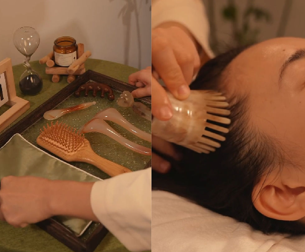 empress 5 combs scalp massage on woman