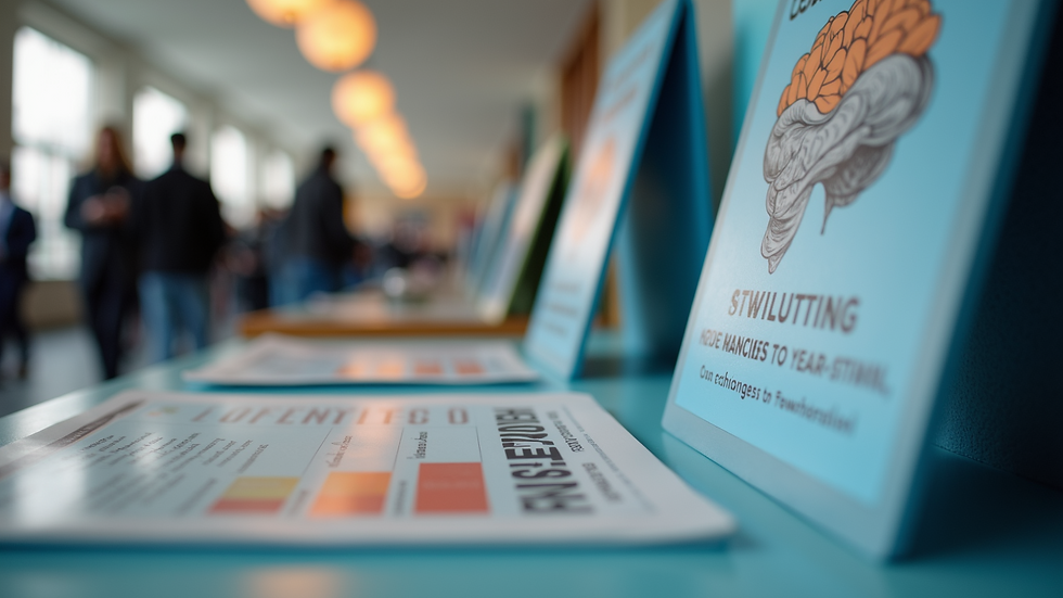 Close-up of an informational booth at a mental health awareness event