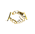 handshake outline in gold