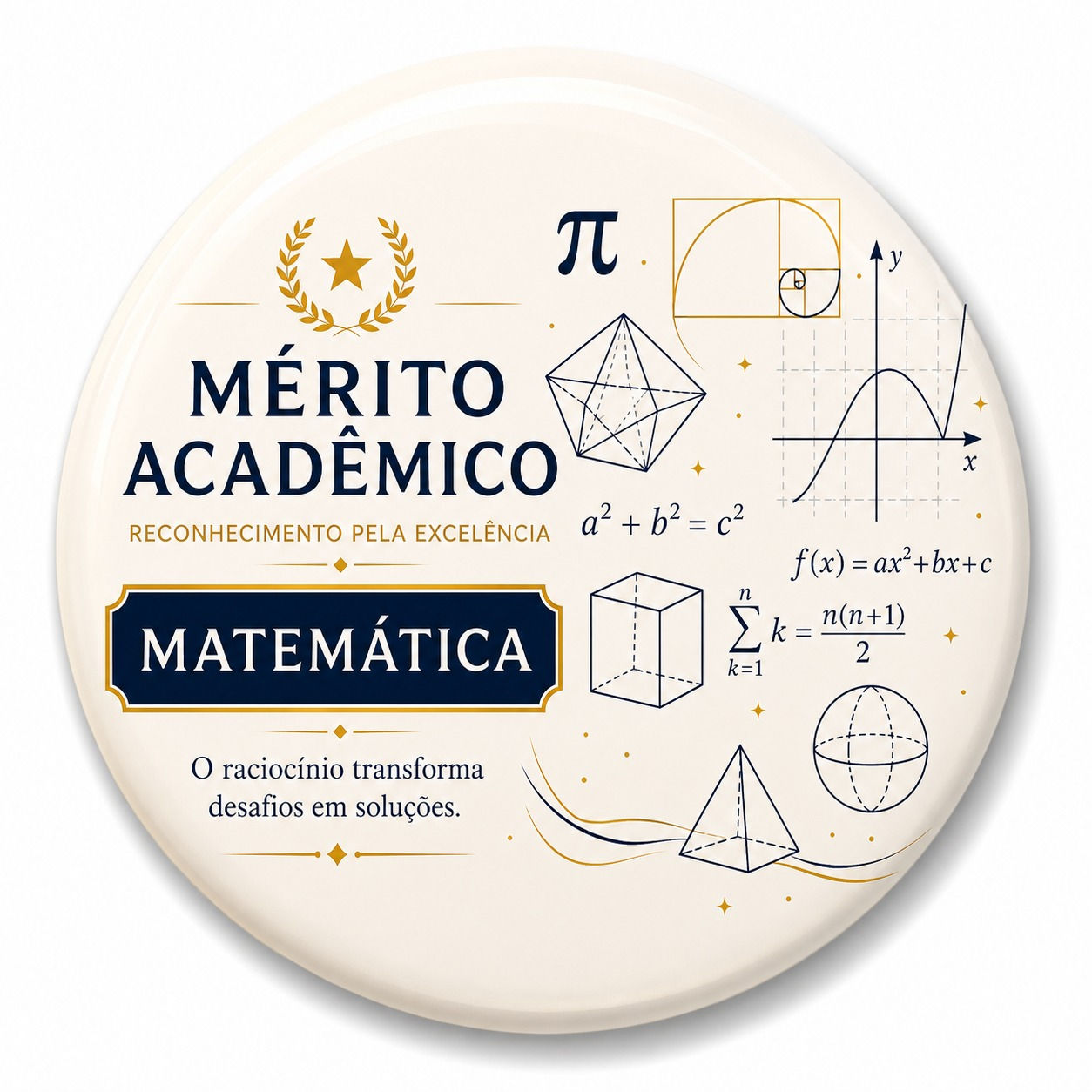 Bóton Mérito acadêmico -Matemática